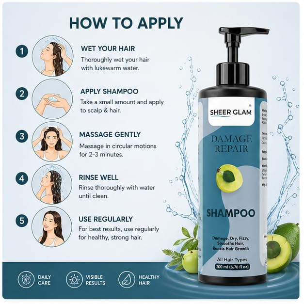 Sheer Glam Damage Repair Shampoo