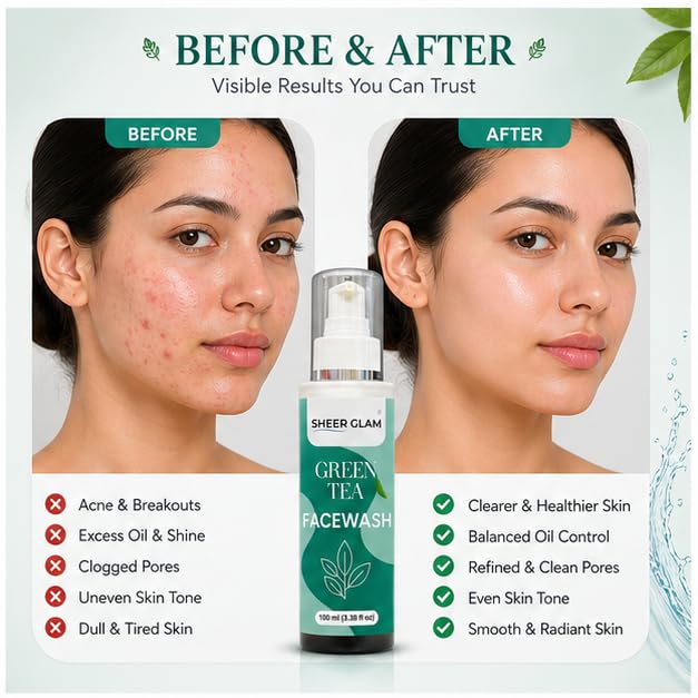 Sheer Glam Green Tea Face Wash 100 ml