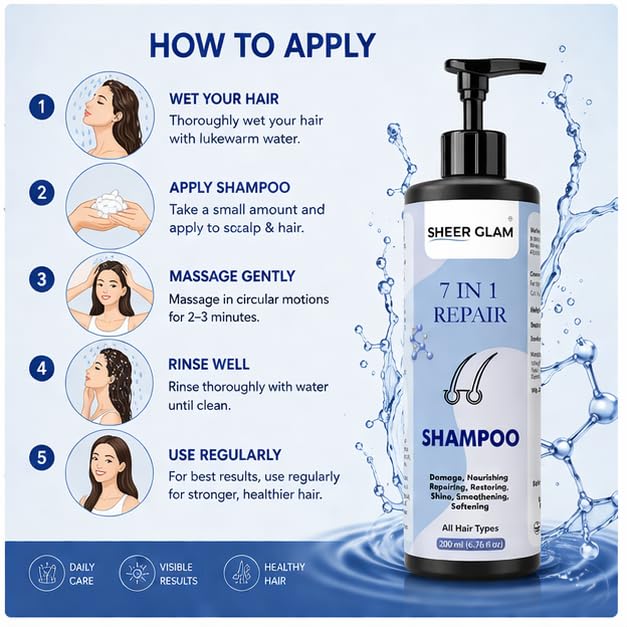 Sheer Glam 7 in 1 Repair Shampoo
