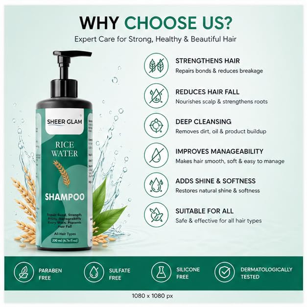 Sheer Glam Rice Water Shampoo