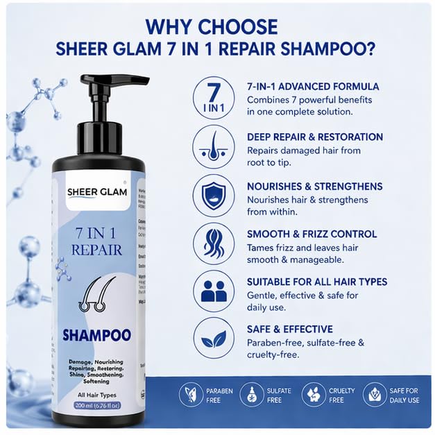 Sheer Glam 7 in 1 Repair Shampoo