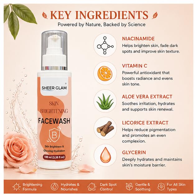 Sheer Glam Skin Brightening Face Wash 100 ml