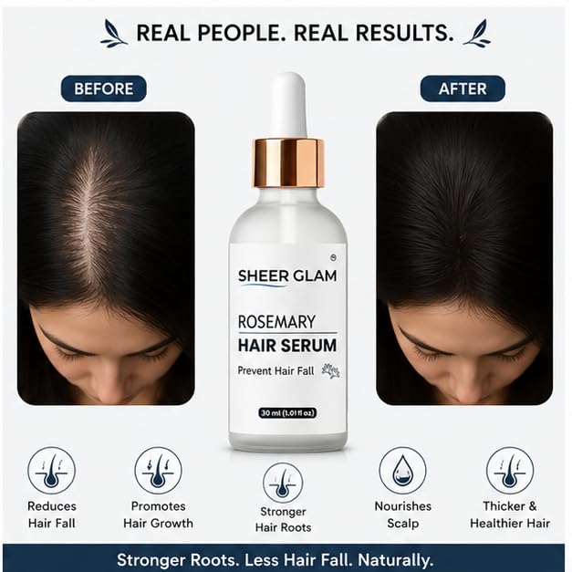 Sheer Glam Rosemary Hair Serum for Hair Fall Control, 30 ml