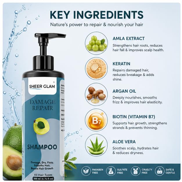 Sheer Glam Damage Repair Shampoo