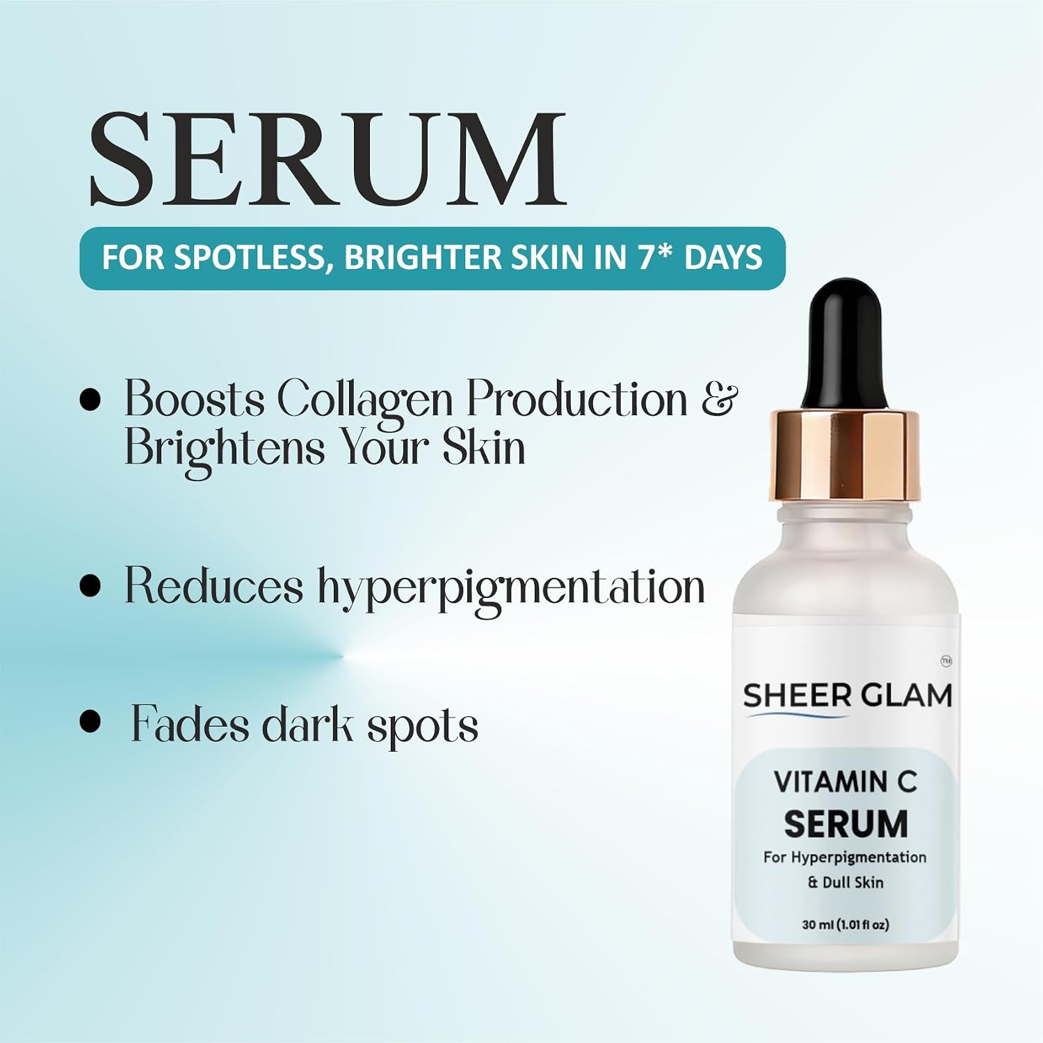 Sheer Glam Vitamin C Serum for Hyperpigmentation & Dull Skin, 30 ml