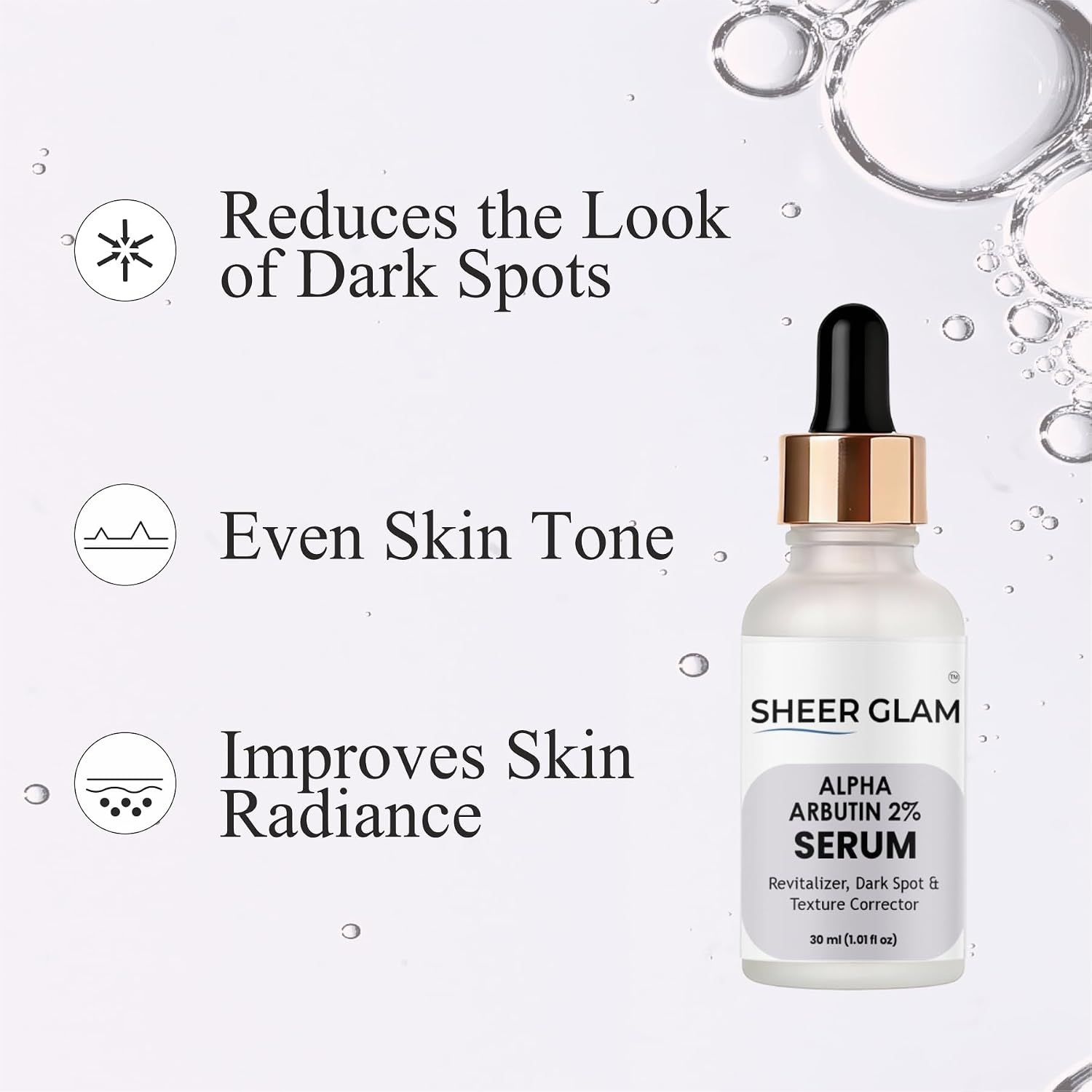 Sheer Glam Alpha Arbutin 2% Serum, 30 ml