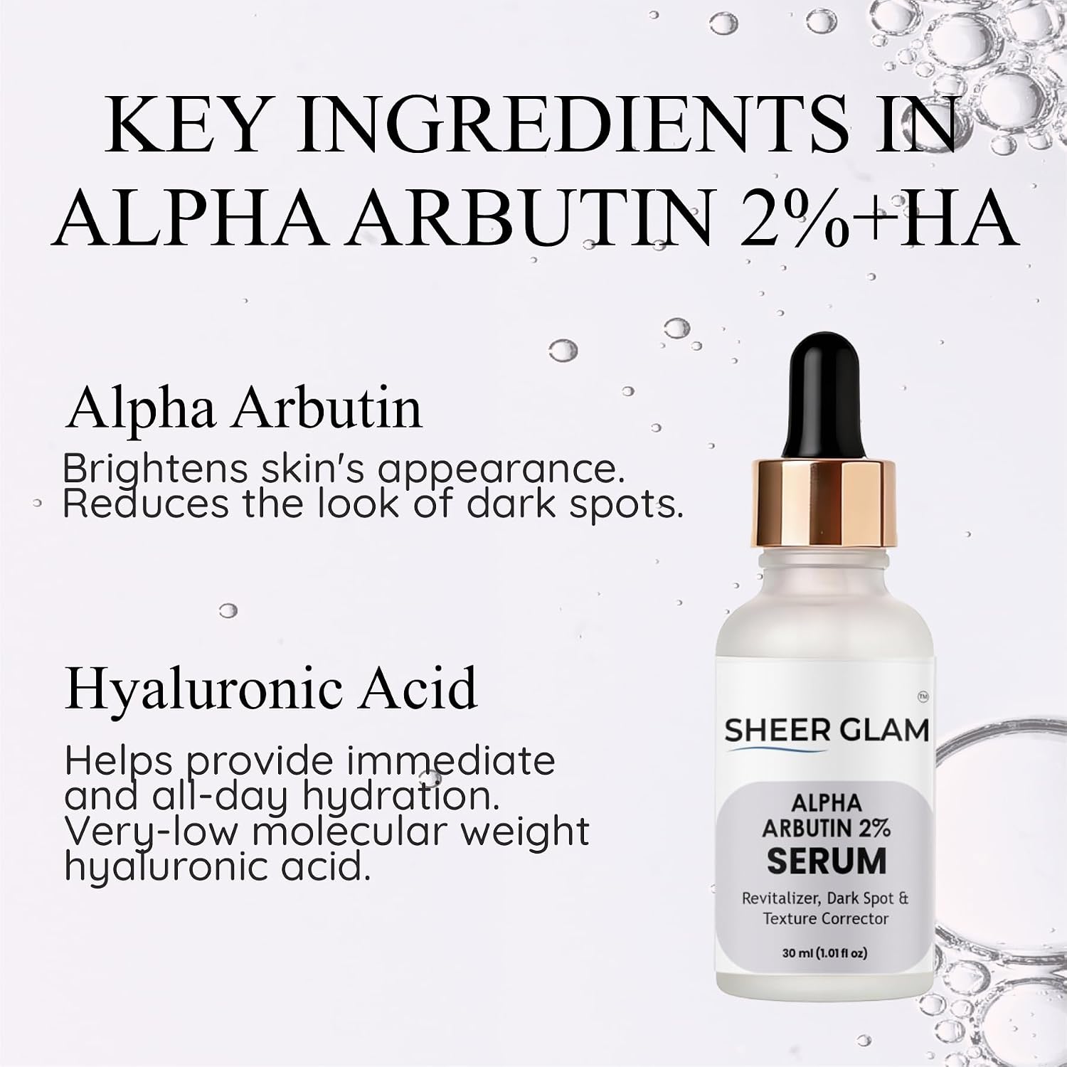 Sheer Glam Alpha Arbutin 2% Serum, 30 ml