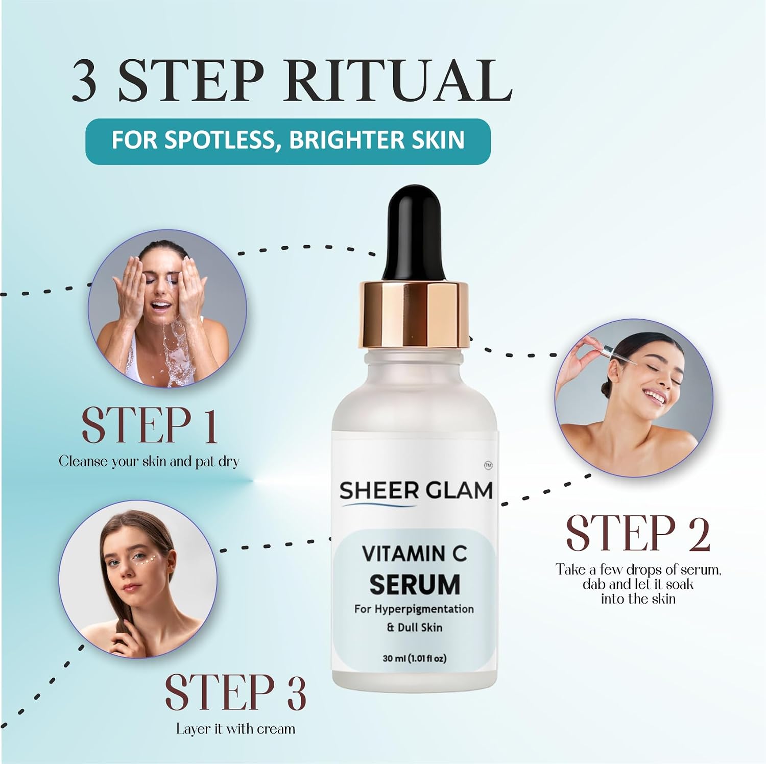 Sheer Glam Vitamin C Serum for Hyperpigmentation & Dull Skin, 30 ml