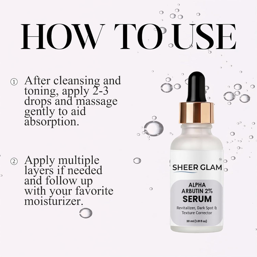 Sheer Glam Alpha Arbutin 2% Serum, 30 ml